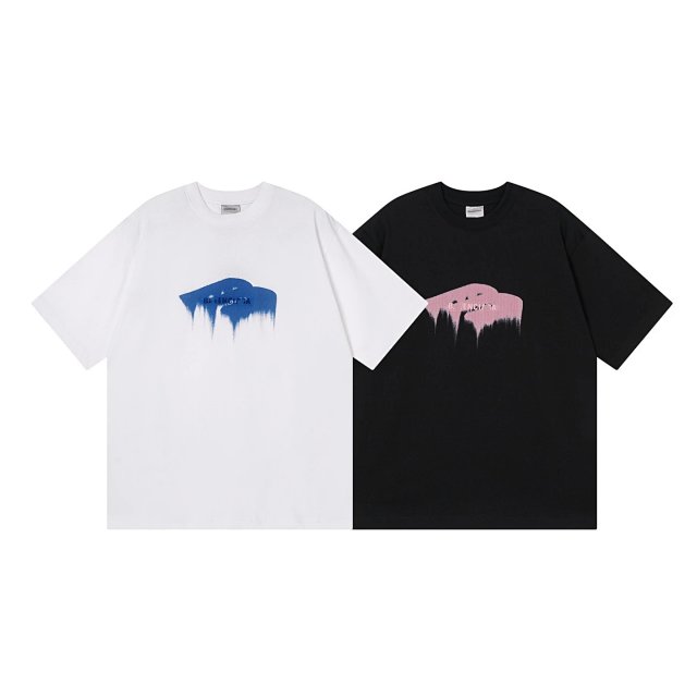 Balenciaga Balenciaga Blue Drip Logo White Cotton Oversized Tee - Buy on Kakobuysheetfind