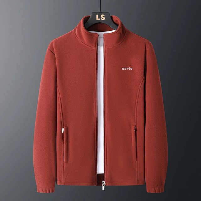 Other Burgundy Fleece Zip-Up Sports Jacket Unisex Stand Collar - Buy on Kakobuysheetfind