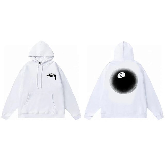 Stussy Stussy White 8 Ball Cotton Hoodie, Unisex Streetwear - Buy on Kakobuysheetfind