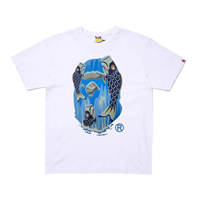A Bathing App BAPE White Ape Fish Graphic Unisex Cotton T-Shirt - Buy on Kakobuysheetfind