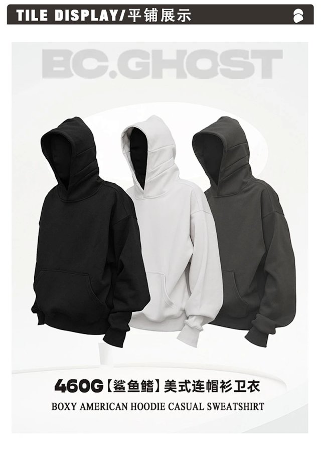 Other BC.GHOST 460G Shark Fin Unisex Cotton Hoodie - Buy on Kakobuysheetfind