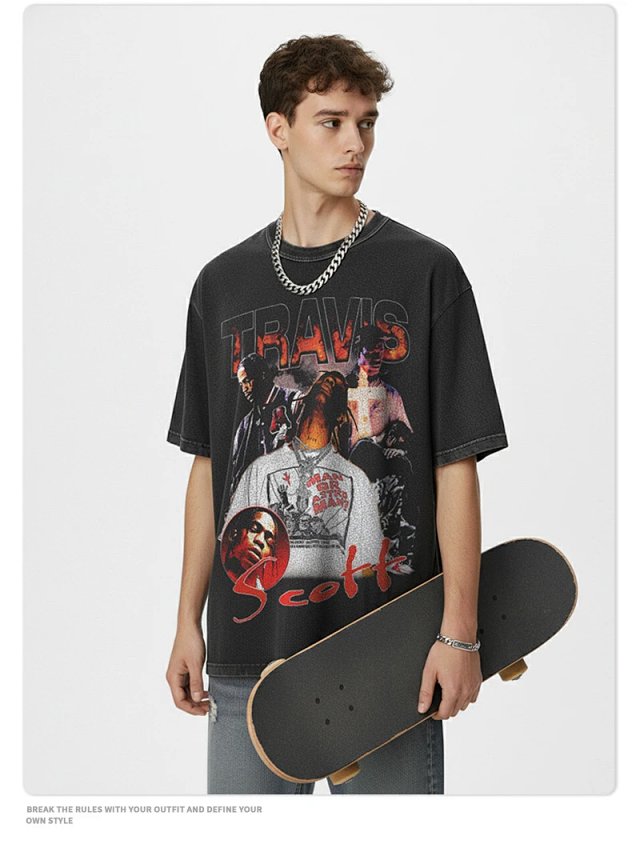 Other TRAVIS Retro Black Y2K Skate Street T-Shirt - Buy on Kakobuysheetfind