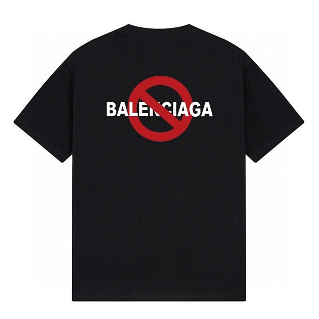Balenciaga Balenciaga Black Cotton T-Shirt Logo Prohibition Unisex - Buy on Kakobuysheetfind