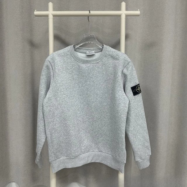 Stone Island Kids Grey Crewneck Sweatshirt Compass Badge
