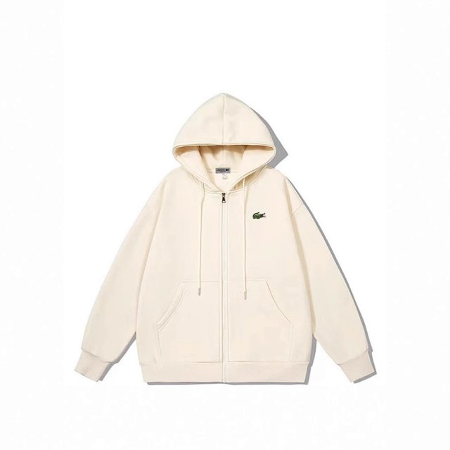  Lacoste Lacoste Off-White Full Zip Cotton Hoodie Crocodile Logo - Buy on Kakobuysheetfind