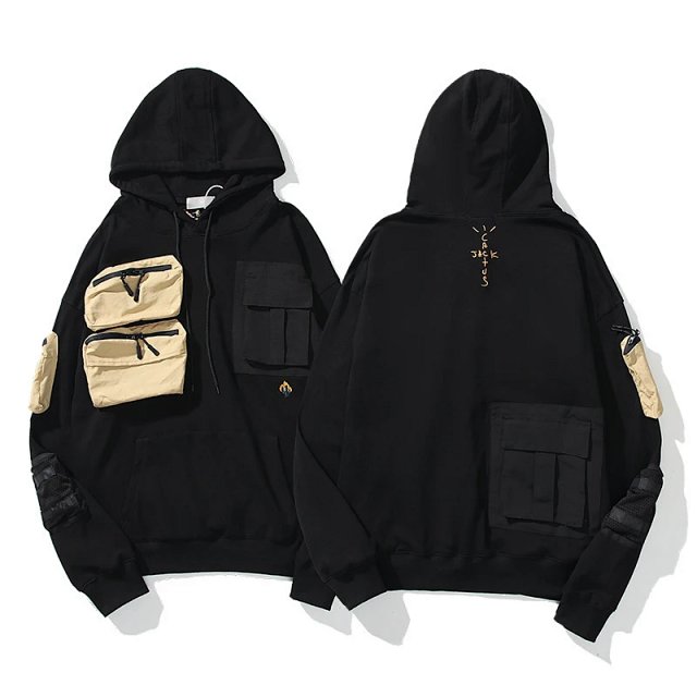 Cactus Jack Cactus Jack Black Patchwork Utility Hoodie Streetwear - Buy on Kakobuysheetfind
