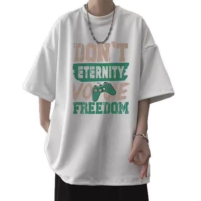 Other White Freedom Game Controller Graphic Oversized T-Shirt - Buy on Kakobuysheetfind