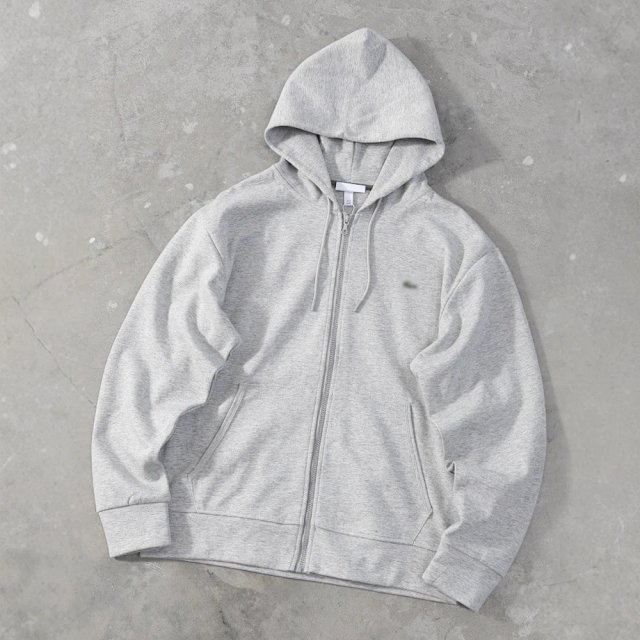  Lacoste Lacoste Grey Zip-Up Hoodie Cotton Fleece Logo Jacket - Buy on Kakobuysheetfind