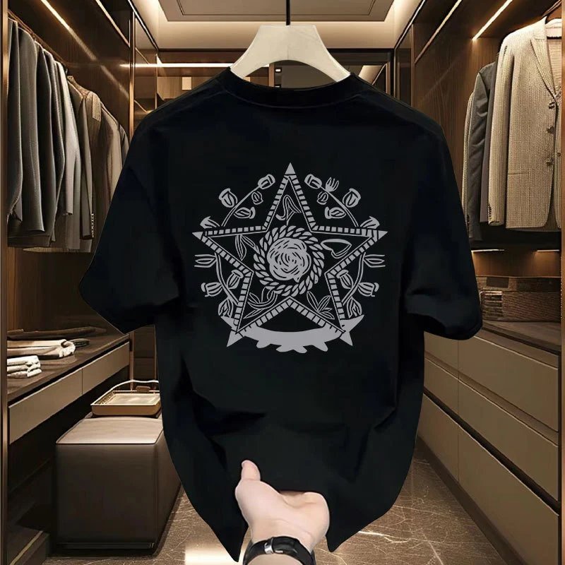 Other OtherBrand Black Star Emblem Cotton T-Shirt - Buy on Kakobuysheetfind