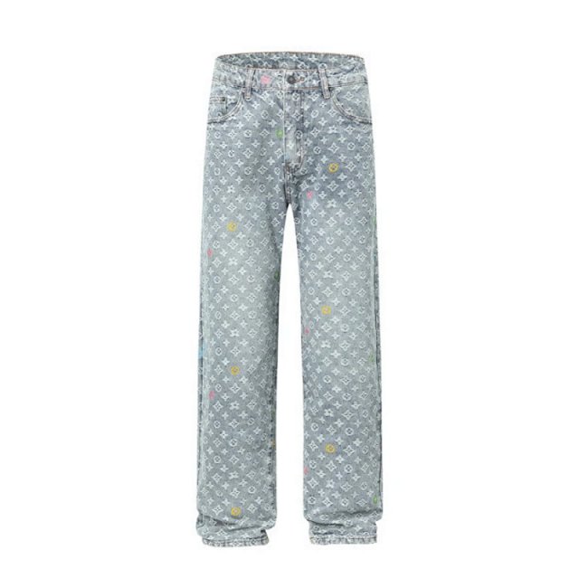 Louis Vuitton Louis Vuitton Monogram Floral Light Blue Denim Pants - Buy on Kakobuysheetfind