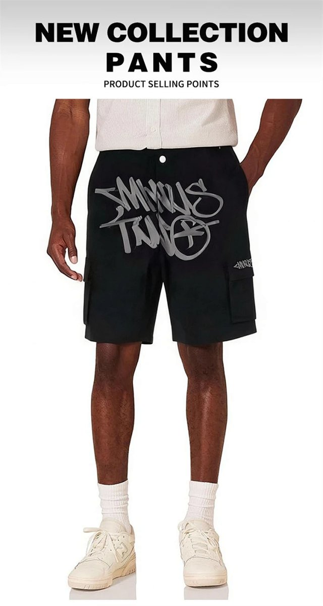 Balenciaga Balenciaga Black Cargo Shorts Gray Graffiti Logo Unisex - Buy on Kakobuysheetfind