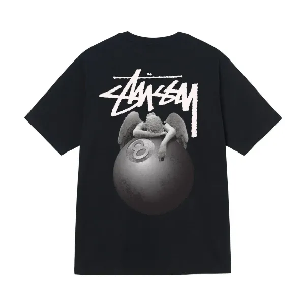 Stussy Angel 8-Ball Black T-Shirt - 1