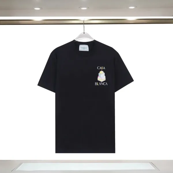 Casa Blanca Casa Logo Embroidered Black T-Shirt - 1