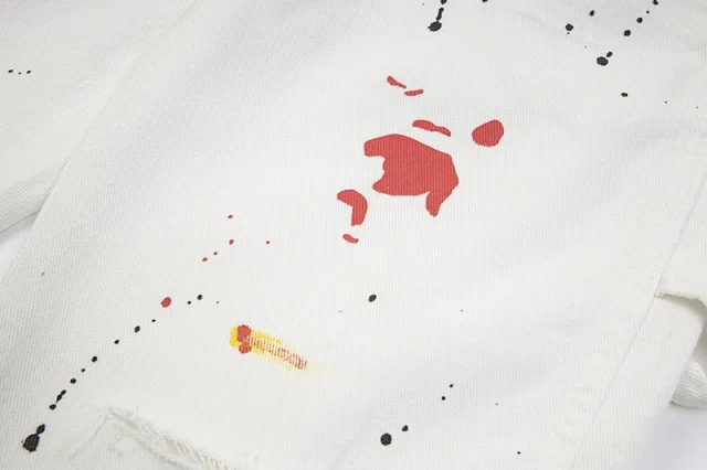 Gallery Dept. Shorts Denim with raw hems; distressed, paint-splatter, and washed variants product detail image 7