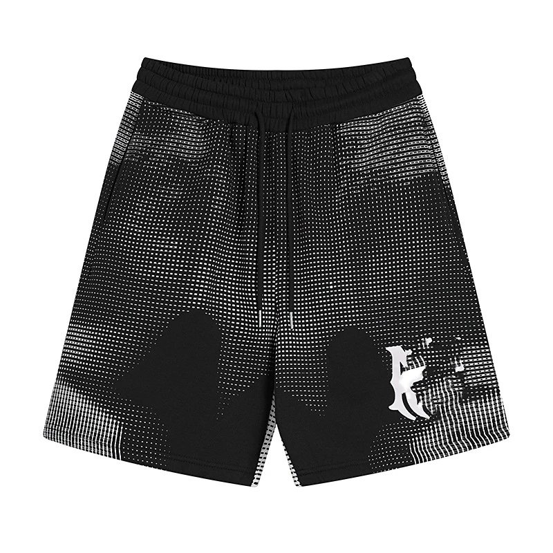 Amiri Halftone Logo Shorts Black White