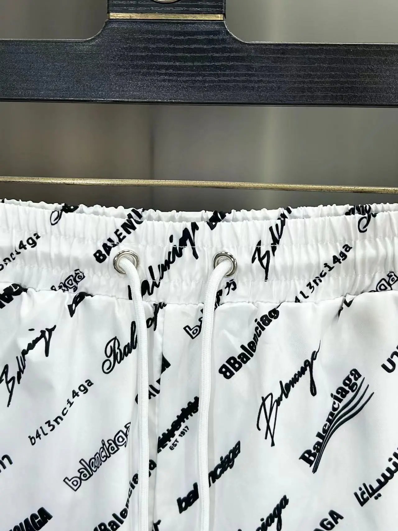 Balenciaga All-Over Logo Print Shorts Black - 10