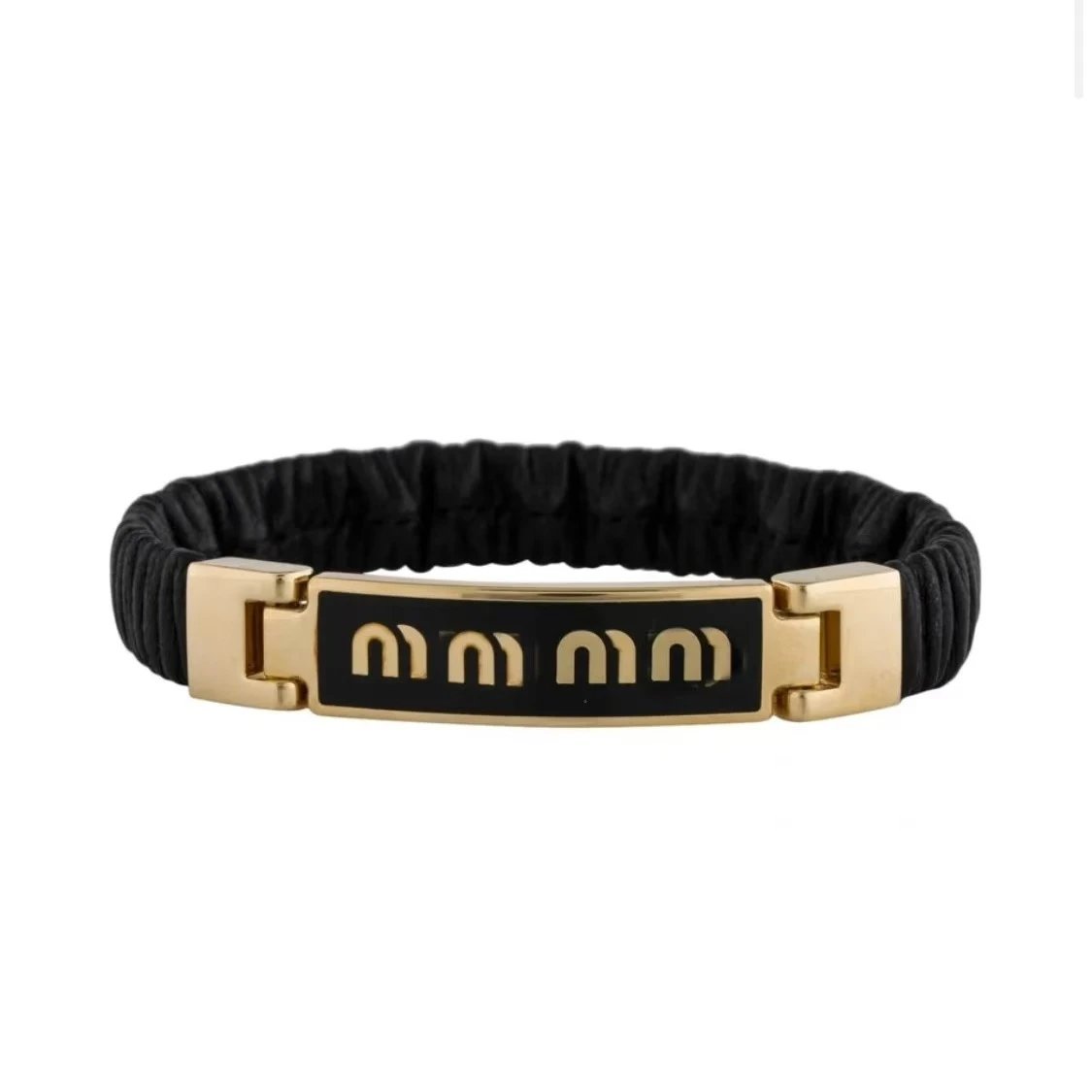 Miu Miu Logo-Plaque Elastic Bracelet Blue - 10