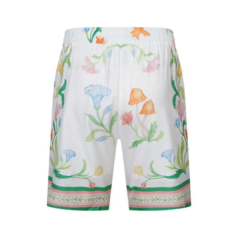 Design Gradient Hem Shorts White with Aqua Trim - 20