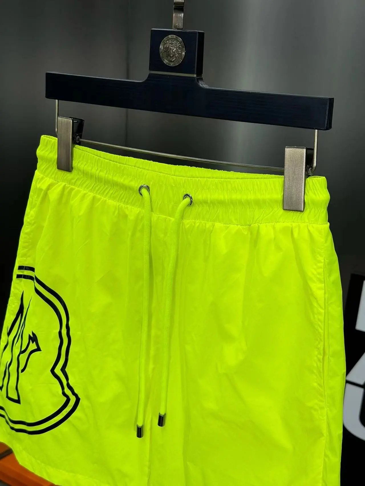 Moncler Logo Print Neon Yellow Swim Shorts Swimwear - 27