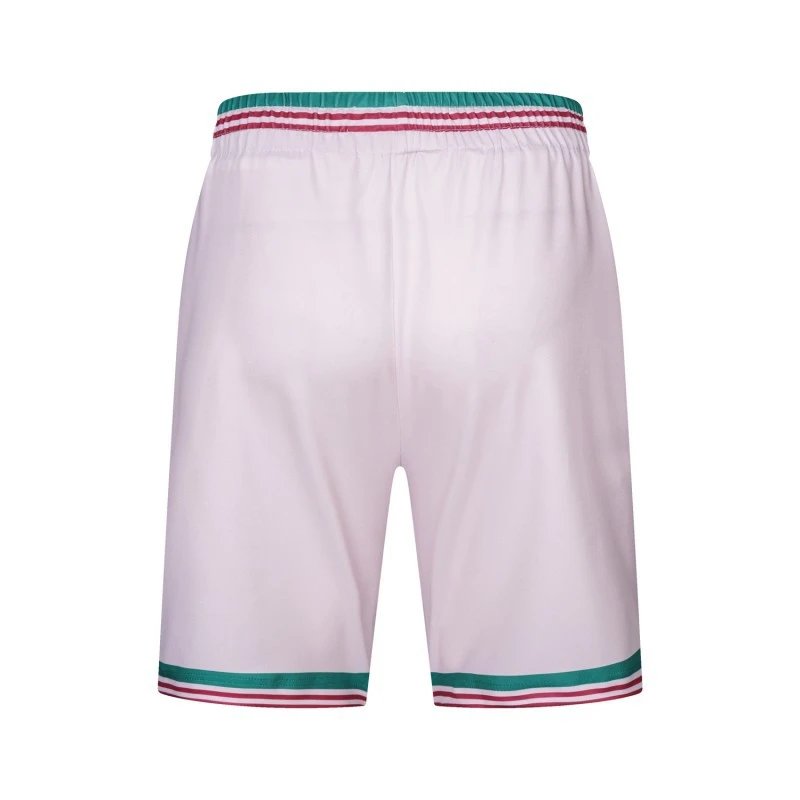 Design Gradient Hem Shorts White with Aqua Trim - 42