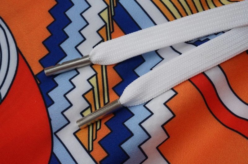 Design Gradient Hem Shorts White with Aqua Trim - 52
