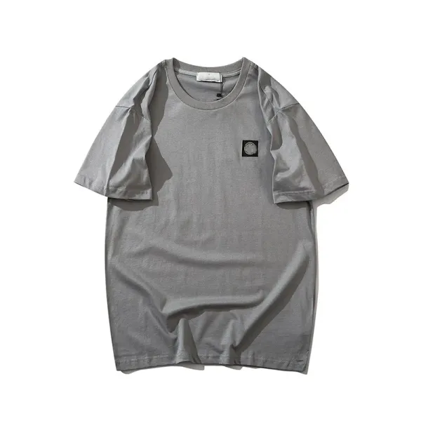 Design Minimalist Square Patch Gray T-Shirt - 1