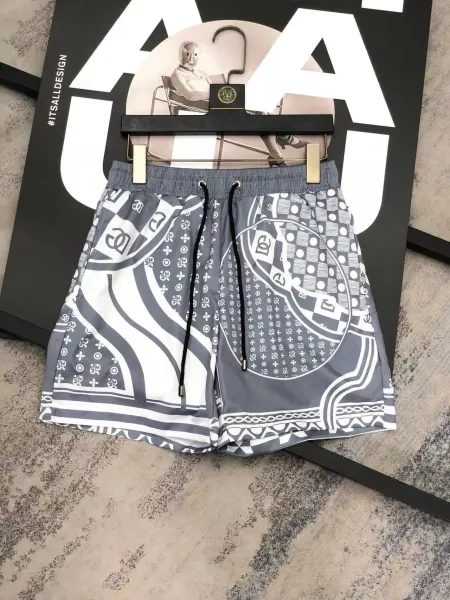 Off-White x Louis Vuitton Monogram Patchwork Shorts Navy White - 12