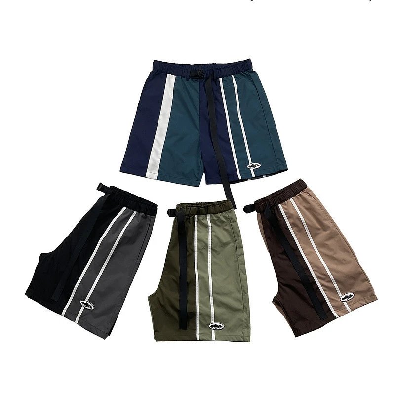[DX13] 2025 Summer New High Street Stitching Shorts American Street Windproof Breathable Sports Men's and Women's Five-point Pants