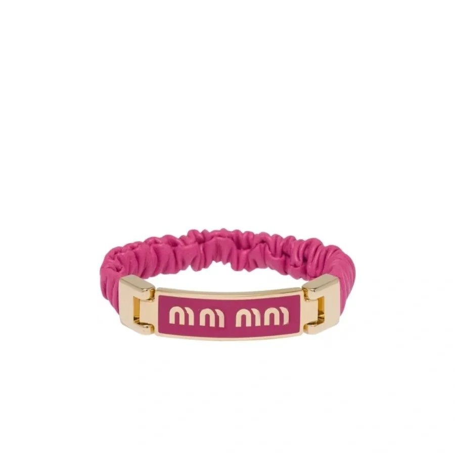 Miu Miu Logo-Plaque Elastic Bracelet Blue - 9
