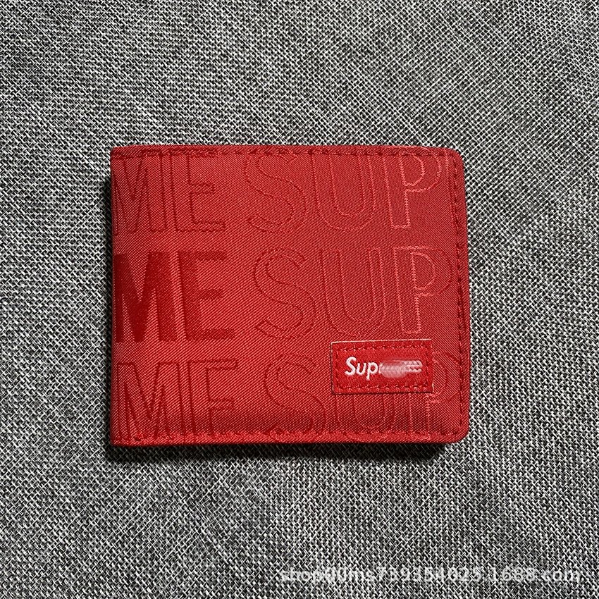 Embroidered wallet with red box