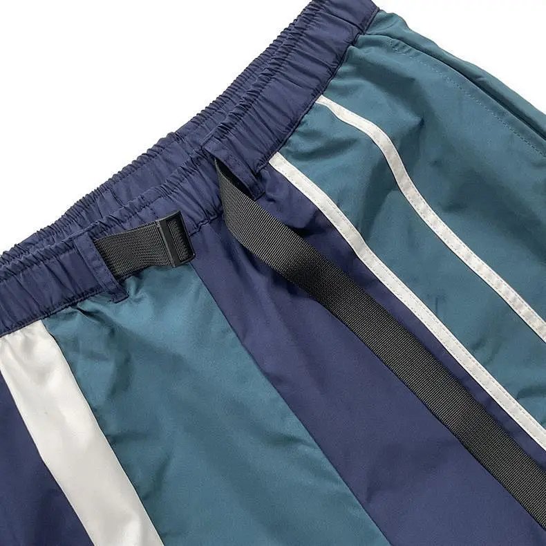 Design Panel Stripe Drawstring Shorts Navy and Teal product detail 20 in Litbuy spreadsheet finds