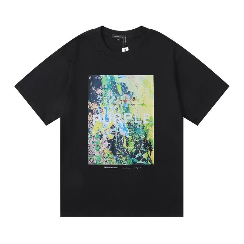 Purple Brand Wonderland Floral Graphic Tee Black