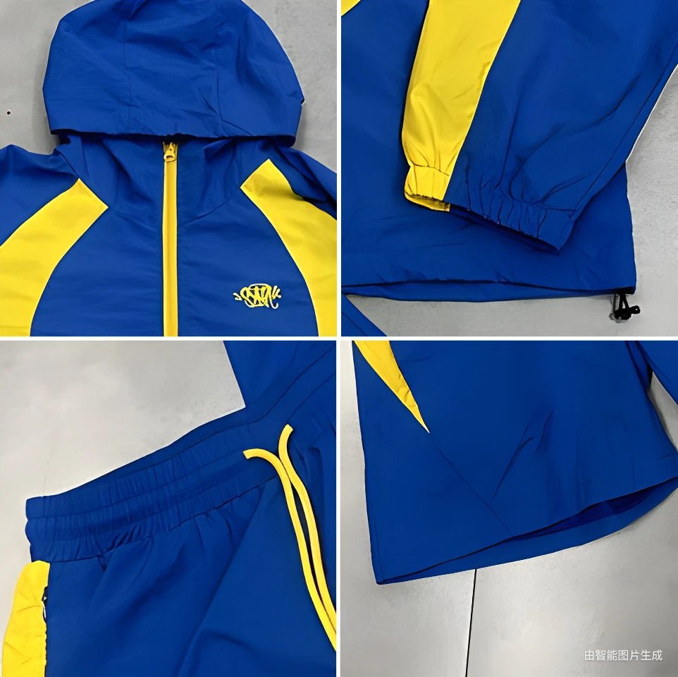 Corteiz Windbreaker Set White and Royal Blue Tracksuit - 14