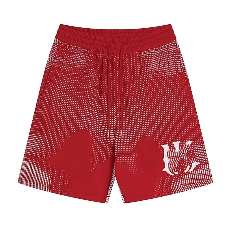 Amiri Halftone Logo Shorts Red White