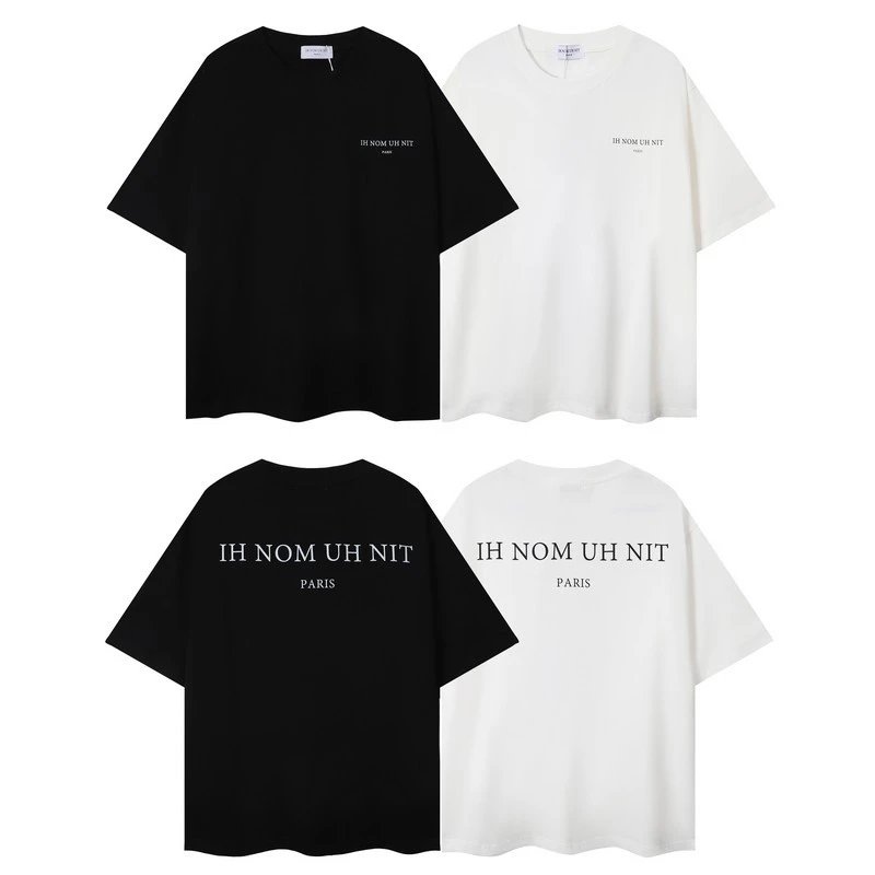 Ih Nom Uh Nit Paris Back Logo Essential Tee Black White