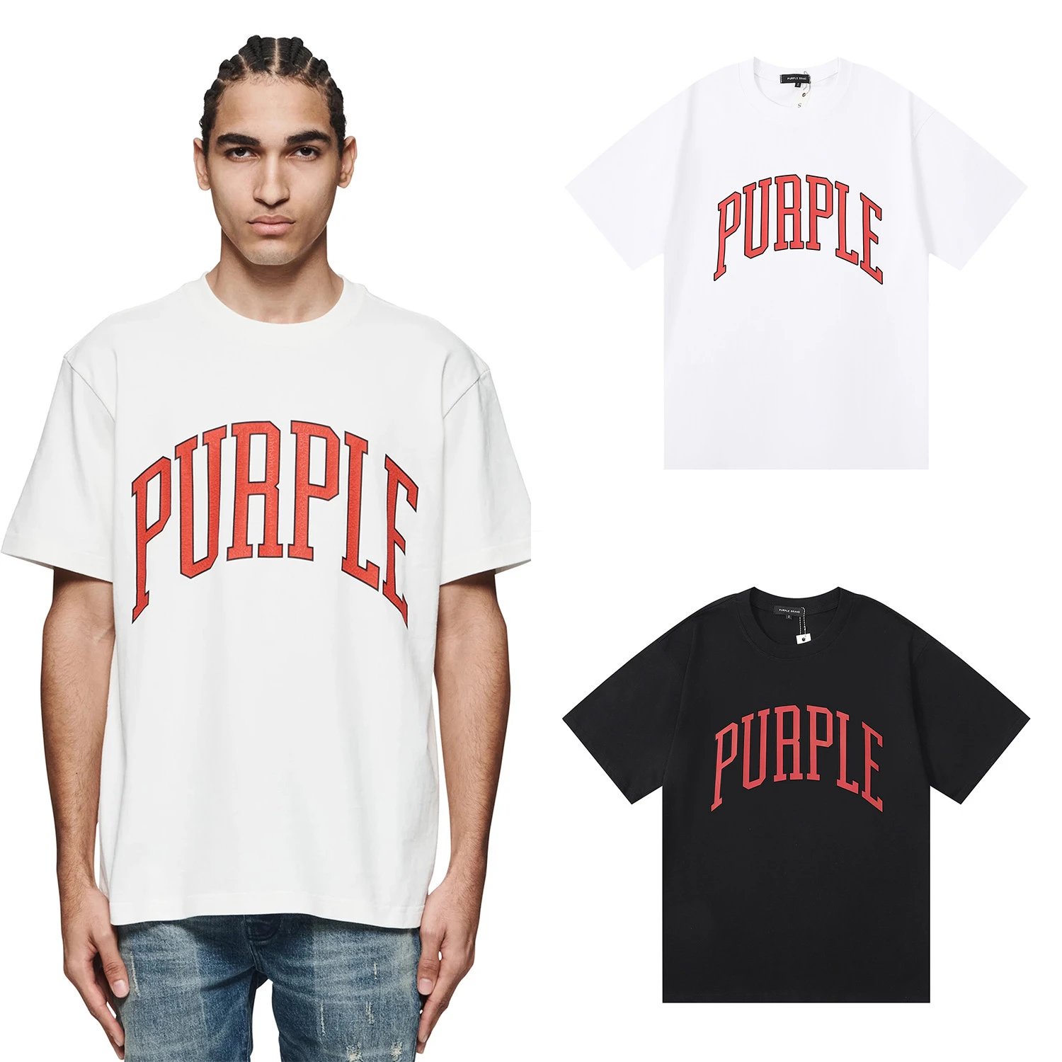 Purple Rain Graffiti Print Oversized T-Shirt - 4