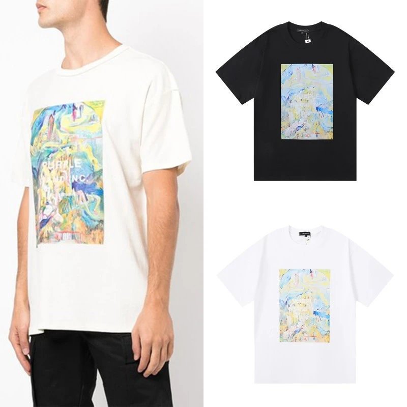 Purple Rain Graffiti Print Oversized T-Shirt - 12