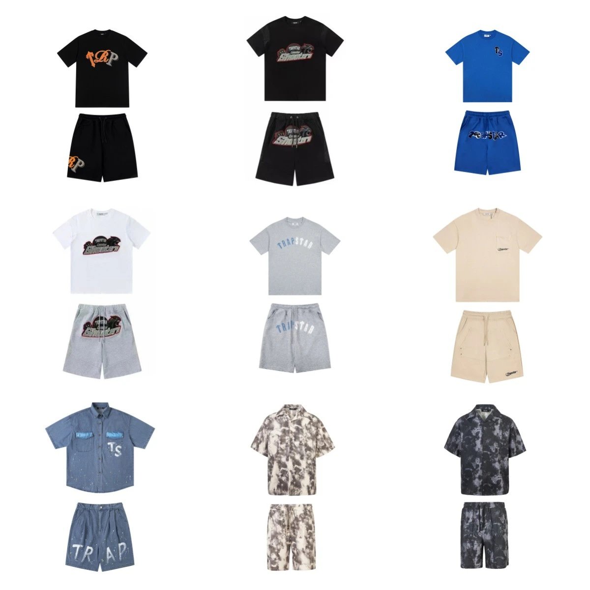 3D letter jacket casual suit shorts T-shirt for men - CY