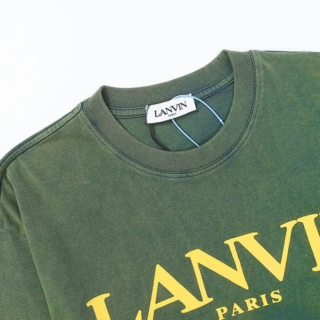 Lanvin T-Shirts Short-Sleeve Paint-Splatter Logo T-Shirt product detail image 11