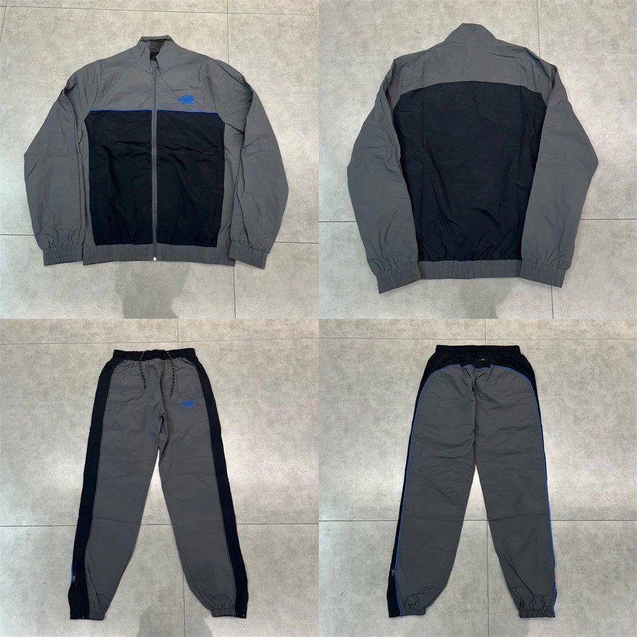Design Track Suit Set Black Gray Yellow Windbreaker and Pants Tracksuit - 3
