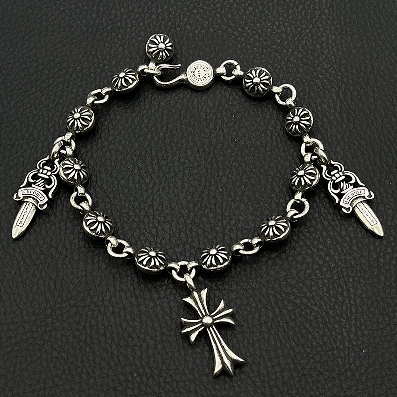 Chrome Hearts Cross Motif Curb Chain Bracelet Silver Jewelry Bracelets product detail 13 in Litbuy spreadsheet finds