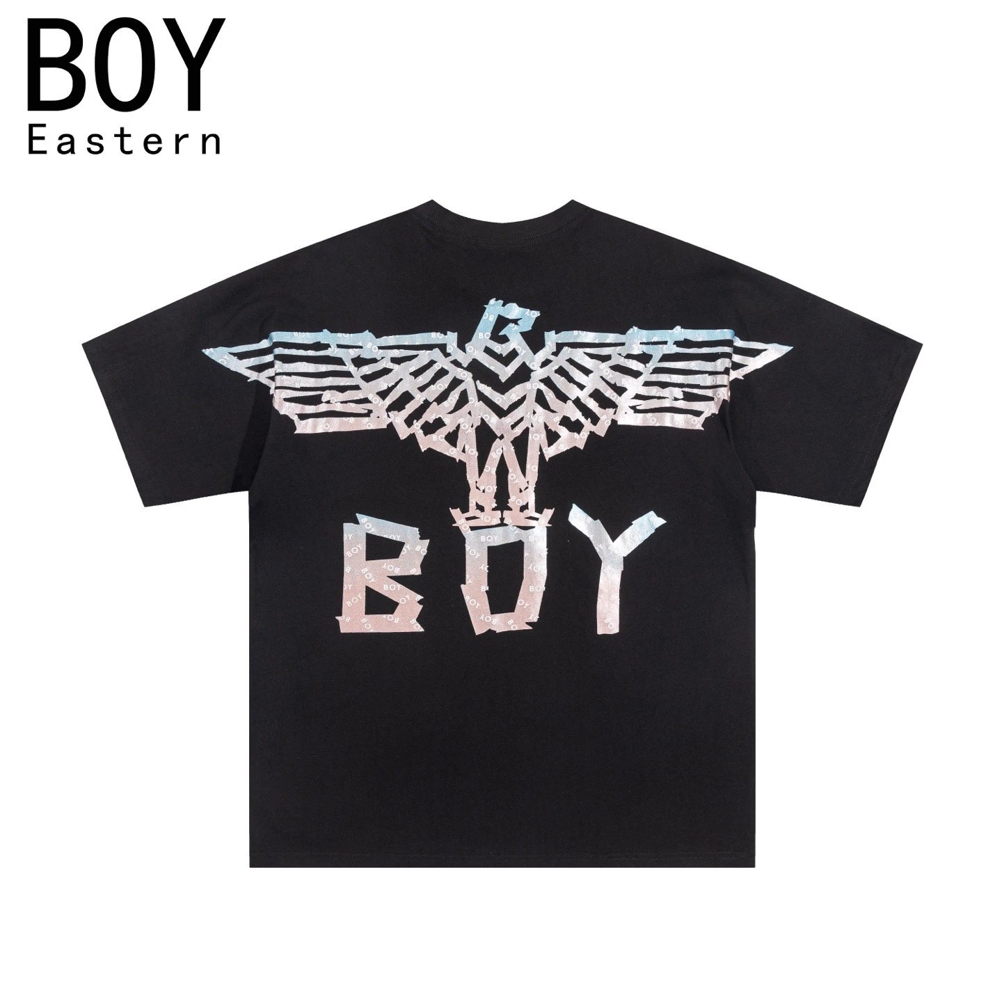 Design BOY Eastern Angel Wings Graphic T-Shirt Black T-Shirts - 4