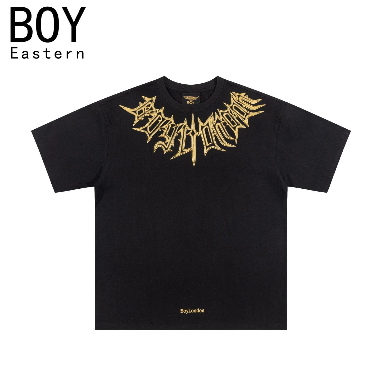 Design BOY Eastern Angel Wings Graphic T-Shirt Black T-Shirts - 8