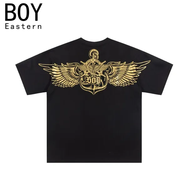 Design BOY Eastern Winged Anchor Black T-Shirt T-Shirts - 1