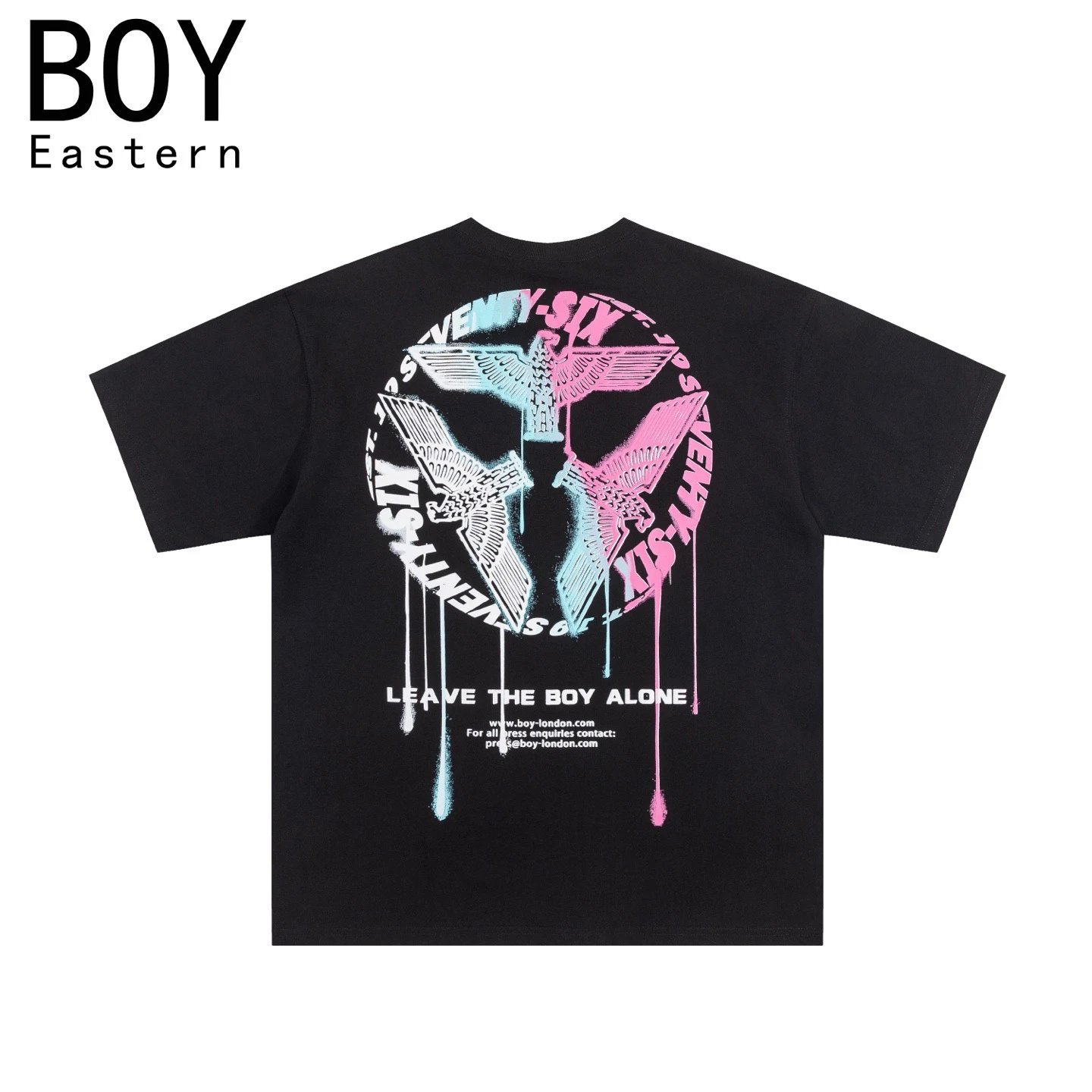 Design BOY Eastern Angel Wings Graphic T-Shirt Black T-Shirts - 14