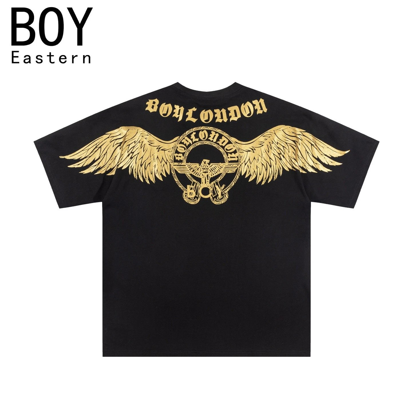 Design BOY Eastern Angel Wings Graphic T-Shirt Black T-Shirts - 10