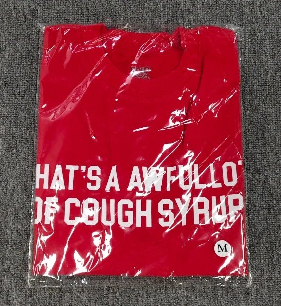 Design That's A Awful Lot Of Cough Syrup Graphic T-Shirt Gray T-Shirts - 7
