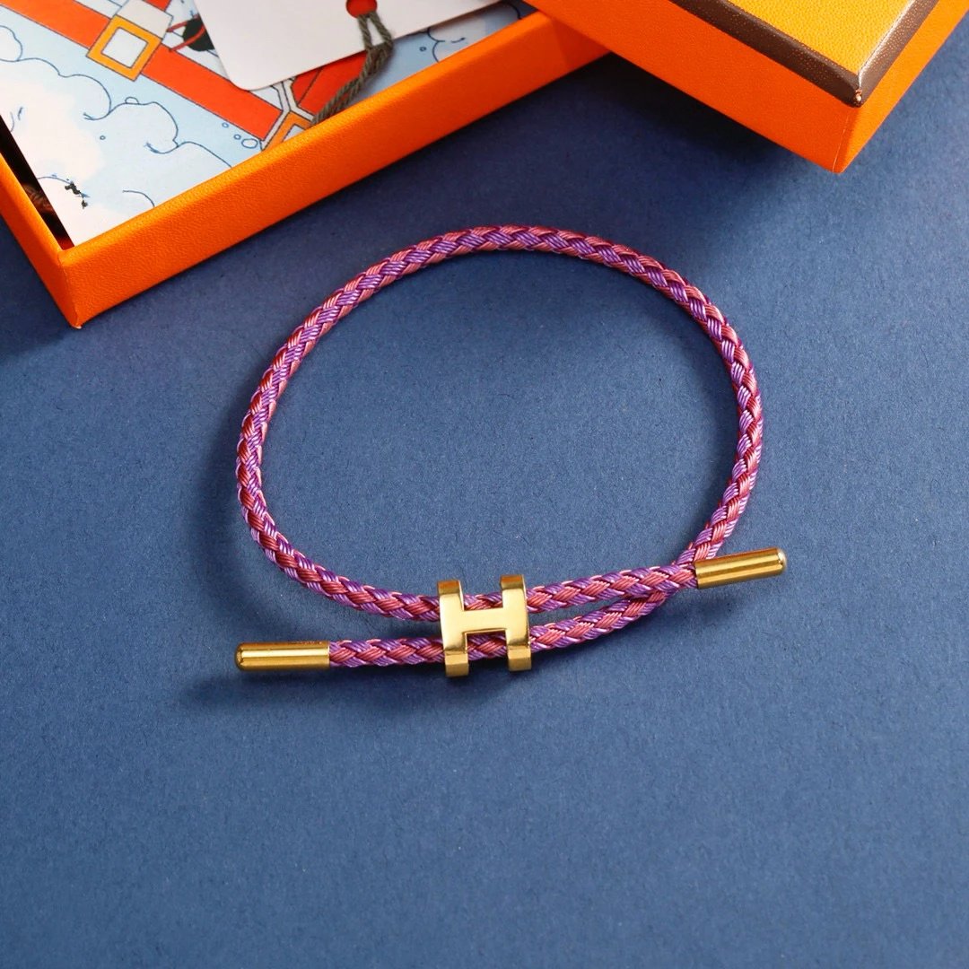 Unbranded Jewelry Braided Cord Bracelet with H-Shaped Clasp image 2