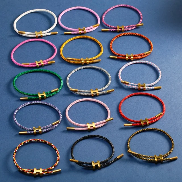 Unbranded Jewelry Braided Cord Bracelet with H-Shaped Clasp product detail image 1