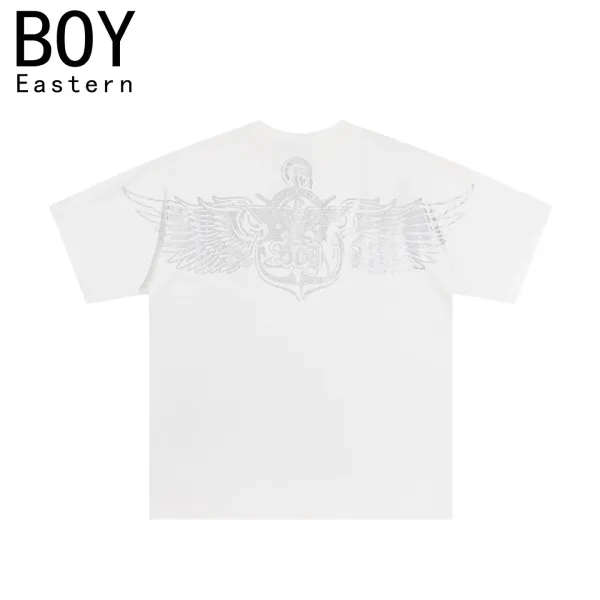 Design BOY Eastern Winged Anchor Graphic T-Shirt White T-Shirts - 1